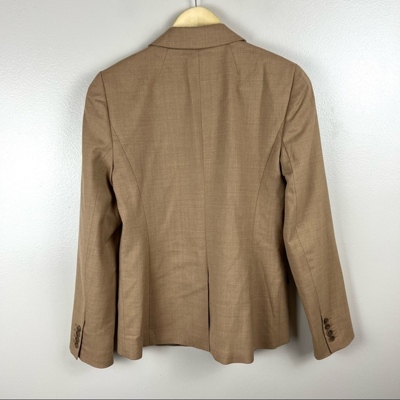 J. Crew 1035 Two-Button Blazer Jacket in Super 120s Wool Size 6 Tan Brown Career - Picture 2 of 8